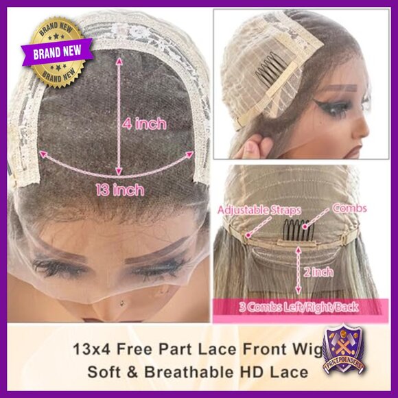 13x4 HD Lace Front Wig Human Hair 180% Density Glueless Pre Plucked main image 4